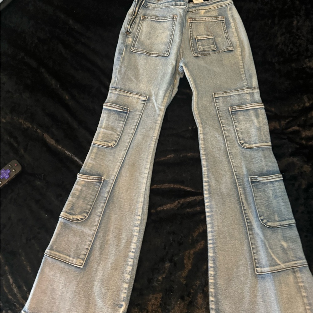 SHEIN kids Flare Cargo Jeans